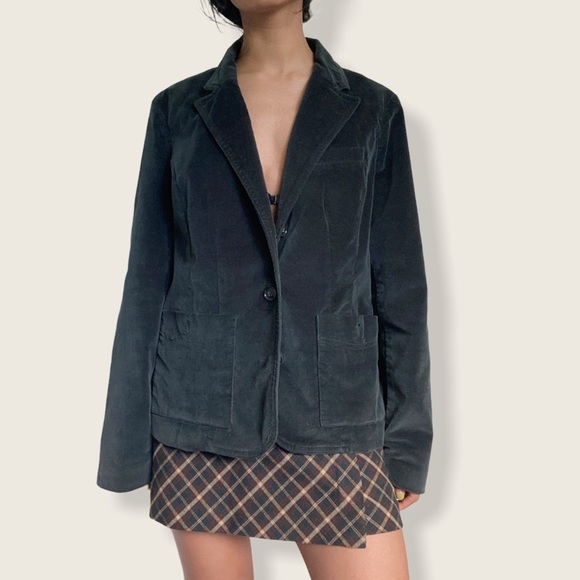 Eddie Bauer green velvet blazer - Picture 1 of 3